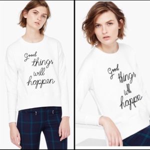 🆕🎀MNG / MANGO “Good Things Will Happen” Top Shirt M Long Sleeve
